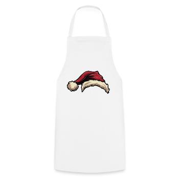 Chapeau de Père Noël - Tablier de cuisine - blanc - Devant - AI Model Male 185 dark (185cm)