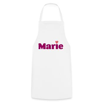 Marie with Heart Gift - Cooking Apron - white - Front - AI Model Male 185 dark (185cm)