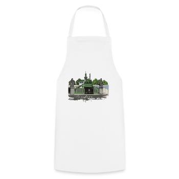 Haute Indulgence // Hautes Coutumes // Augsbourg // Illustration - Tablier de cuisine - blanc - Devant - AI Model Male 185 dark (185cm)