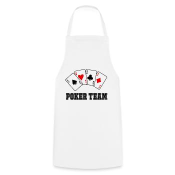 Équipe de poker - Tablier de cuisine - blanc - Devant - AI Model Male 185 dark (185cm)