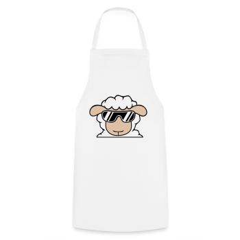 Mouton Lunettes de soleil Fête Cool DJ tête Visage Mignon - Tablier de cuisine - blanc - Devant - AI Model Male 185 dark (185cm)
