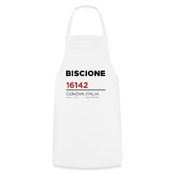 Biscione - Kochschürze - Weiß - Vorne - AI Model Male 185 dark (185cm)