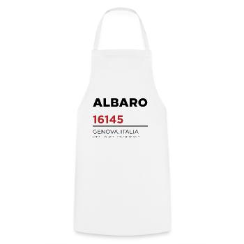 Albaro 16145 - Kochschürze - Weiß - Vorne - AI Model Male 185 dark (185cm)
