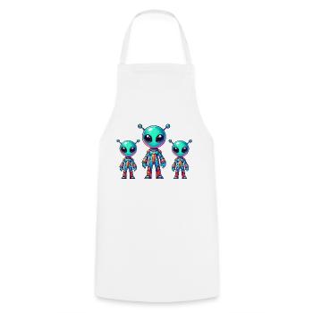 Bande dessinée extraterrestre - Tablier de cuisine - blanc - Devant - AI Model Male 185 dark (185cm)