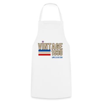 Vintage 1930 limited edition - Tablier de cuisine - blanc - Devant - AI Model Male 185 dark (185cm)