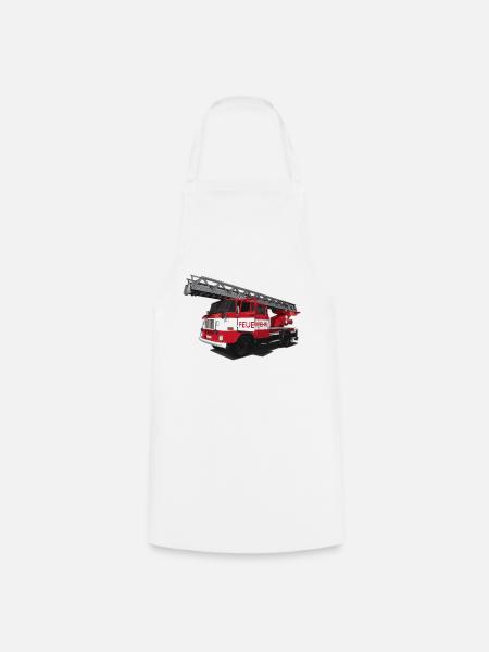 Feuerwehr // DDR // Illustration - Kochschürze - Weiß