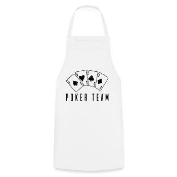 Équipe de poker 1 - Tablier de cuisine - blanc - Devant - AI Model Male 185 dark (185cm)