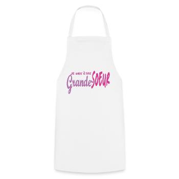 Je vais être Grande Sœur – Annonce de Grossesse - Tablier de cuisine - blanc - Devant - AI Model Male 185 dark (185cm)