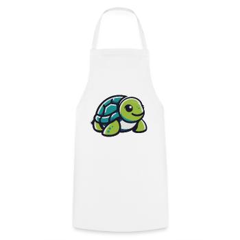 Green land turtle - Cooking Apron - white - Front - AI Model Male 185 dark (185cm)