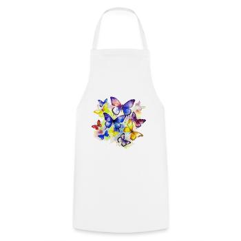 Schmetterling Bunt Farbenfroh Schön Kunst Natur - Kochschürze - Weiß - Vorne - AI Model Male 185 dark (185cm)