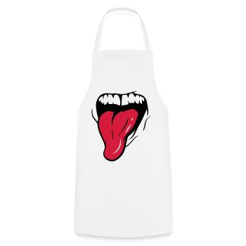 BOUCHE + LANGUE - Tablier de cuisine - blanc - Devant - AI Model Male 185 dark (185cm)