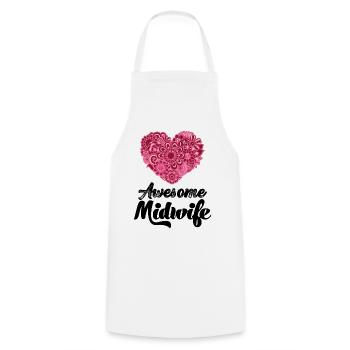 Meilleure sage-femme au monde Infirmière de naissance - Tablier de cuisine - blanc - Devant - AI Model Male 185 dark (185cm)