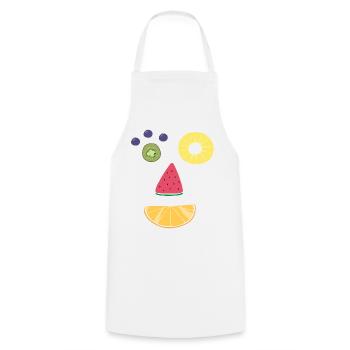Visage de fruit - Tablier de cuisine - blanc - Devant - AI Model Male 185 dark (185cm)