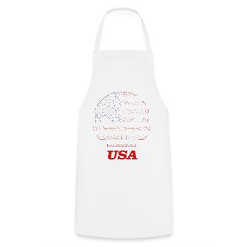 Skull USA United States - Kochschürze - Weiß - Vorne - AI Model Male 185 dark (185cm)