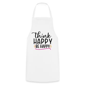 Design Think happy be happy - Tablier de cuisine - blanc - Devant - AI Model Male 185 dark (185cm)