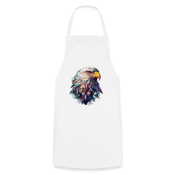 Eagle polygon colorful - Cooking Apron - white - Front - AI Model Male 185 dark (185cm)