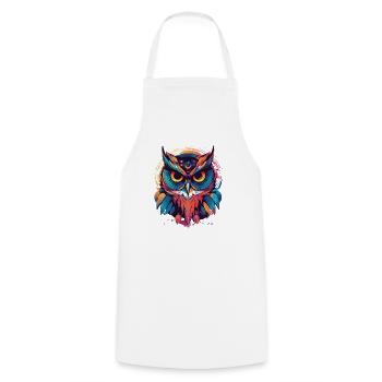 Mignon bohème hibou indie coloré - Tablier de cuisine - blanc - Devant - AI Model Male 185 dark (185cm)