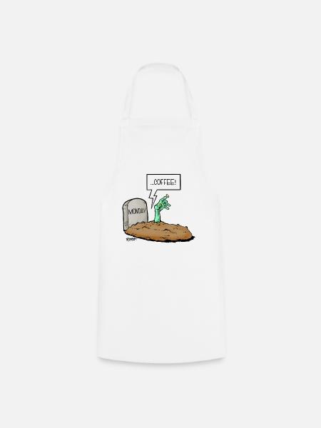 Lundi Café Zombie - Tablier de cuisine - blanc