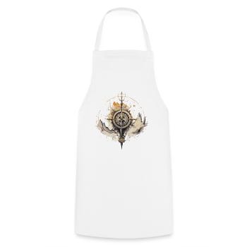 Compass filigree - Cooking Apron - white - Front - AI Model Male 185 dark (185cm)