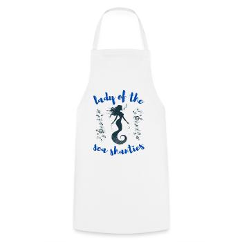 Siren Lady of the Sea Shanties Sailor - Cooking Apron - white - Front - AI Model Male 185 dark (185cm)