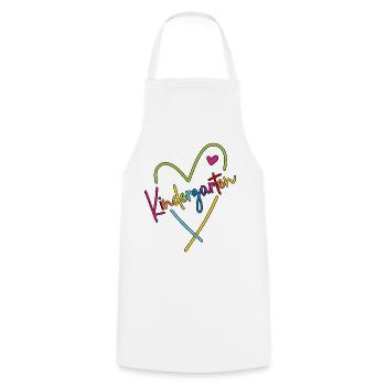 Cœur de maternelle - Tablier de cuisine - blanc - Devant - AI Model Male 185 dark (185cm)