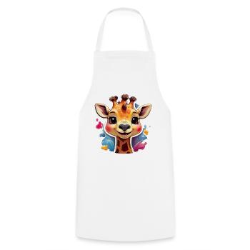 Fashion & more "Giraffe" 🦒 - Cooking Apron - white - Front - AI Model Male 185 dark (185cm)