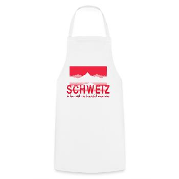 Montagnes de Suisse - Tablier de cuisine - blanc - Devant - AI Model Male 185 dark (185cm)
