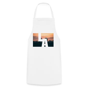 LA Los Angeles Sunset - Kochschürze - Weiß - Vorne - AI Model Male 185 dark (185cm)