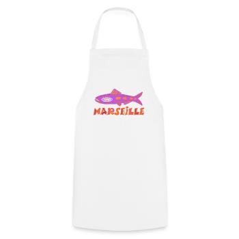 Sardine Marseillaise - Cooking Apron - white - Front - AI Model Male 185 dark (185cm)