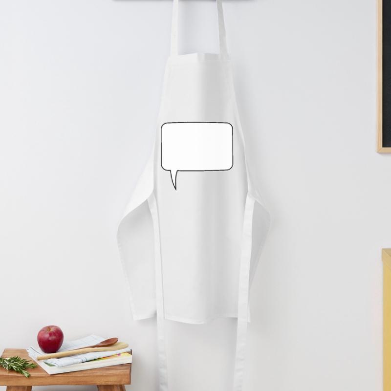 Conception rectangulaire de bulle de dialogue Tablier de cuisine