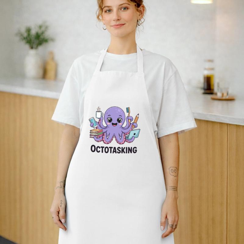 Octotasking Creature in Multitask Mode Cooking Apron