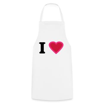 i love - Tablier de cuisine - blanc - Devant - AI Model Male 185 dark (185cm)