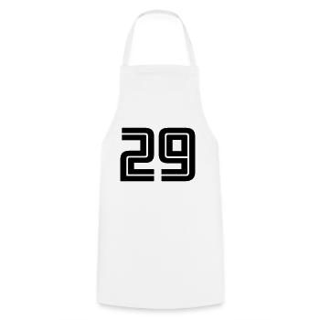 29 - Cooking Apron - white - Front - AI Model Male 185 dark (185cm)