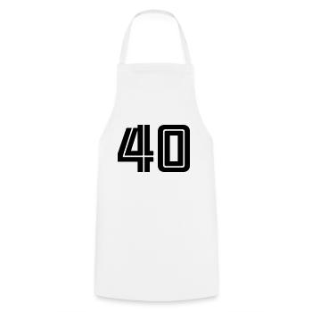 40 - Cooking Apron - white - Front - AI Model Male 185 dark (185cm)