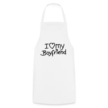 i_love_my_boyfriend__f1 - Tablier de cuisine - blanc - Devant - AI Model Male 185 dark (185cm)