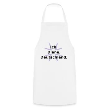 Ich. Diene. Deutschland. - Kochschürze - Weiß - Vorne - AI Model Male 185 dark (185cm)