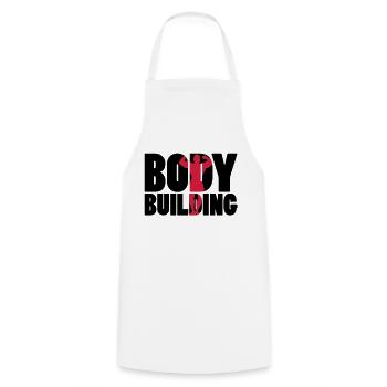 Body Building - Tablier de cuisine - blanc - Devant - AI Model Male 185 dark (185cm)