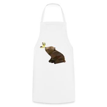 Bear with butterfly, baby bear, sweet - Cooking Apron - white - Front - AI Model Male 185 dark (185cm)