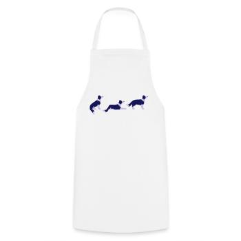 Sitz Platz Steh Border Collie Vektor - Cooking Apron - white - Front - AI Model Male 185 dark (185cm)