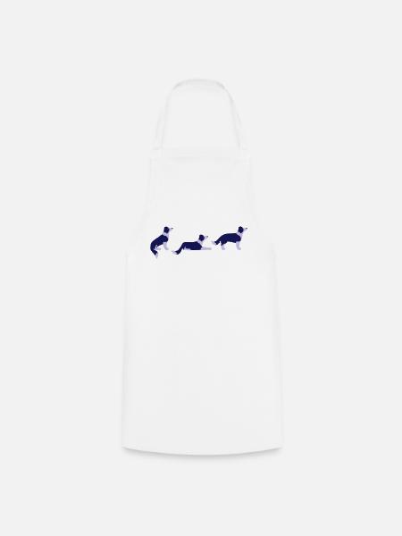 Sitz Platz Steh Border Collie Vektor - Tablier de cuisine - blanc