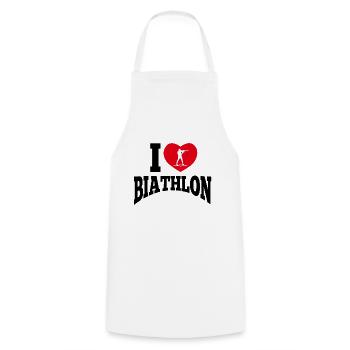 Biathlon Liebe | Ich liebe Biathlon Geschenk - Kochschürze - Weiß - Vorne - AI Model Male 185 dark (185cm)