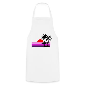 Surfer Girl bei Sonnenuntergang - Kochschürze - Weiß - Vorne - AI Model Male 185 dark (185cm)