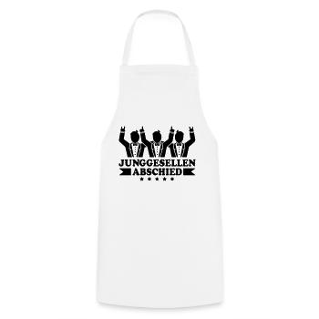 junggesellenabschied_f1 - Tablier de cuisine - blanc - Devant - AI Model Male 185 dark (185cm)