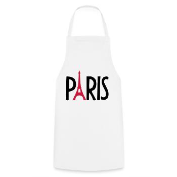 Eiffel Tower France Paris Logo - Kochschürze - Weiß - Vorne - AI Model Male 185 dark (185cm)