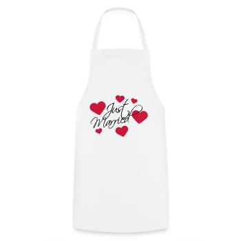 Just Married Logo - Tablier de cuisine - blanc - Devant - AI Model Male 185 dark (185cm)