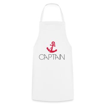 Captain Cool Anchor Logo - Kochschürze - Weiß - Vorne - AI Model Male 185 dark (185cm)