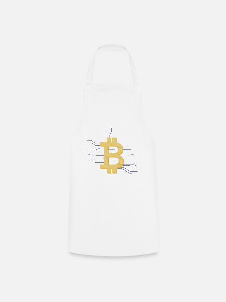 Bitcoin Blockchain - Kochschürze - Weiß