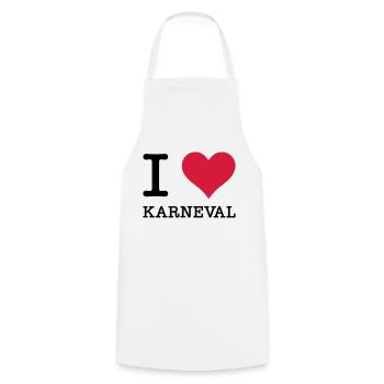 I Love Karneval - Kochschürze - Weiß - Vorne - AI Model Male 185 dark (185cm)