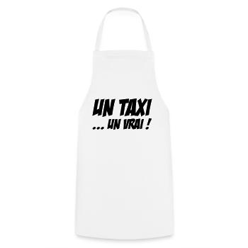 Un Taxi... un vrai ! - Tablier de cuisine - blanc - Devant - AI Model Male 185 dark (185cm)