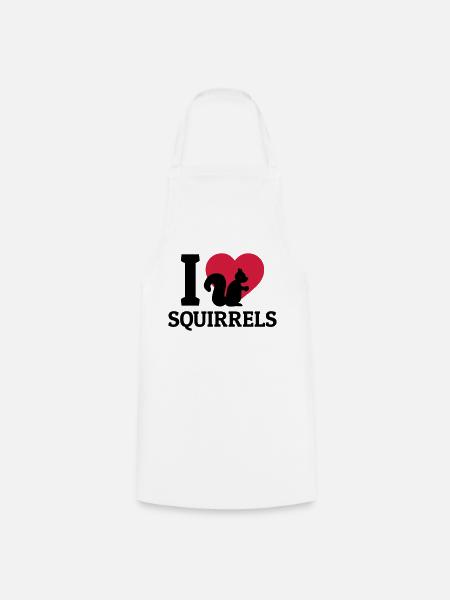 I love Squirrels - Cooking Apron - white